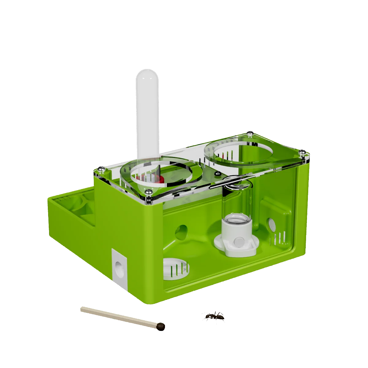 Mini formigueiro híbrido 10x10cm com design compacto