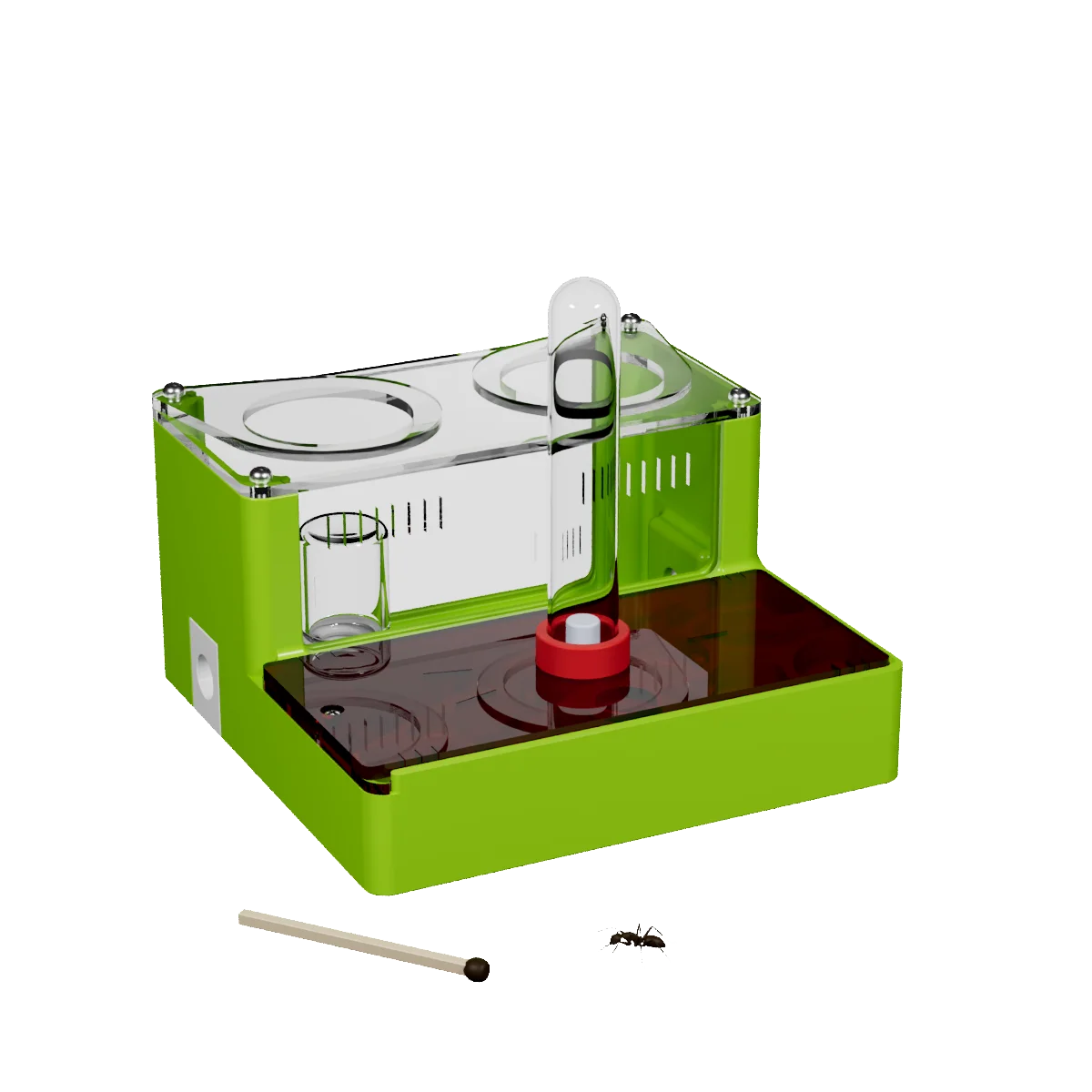 Mini formigueiro híbrido 10x10cm com design compacto