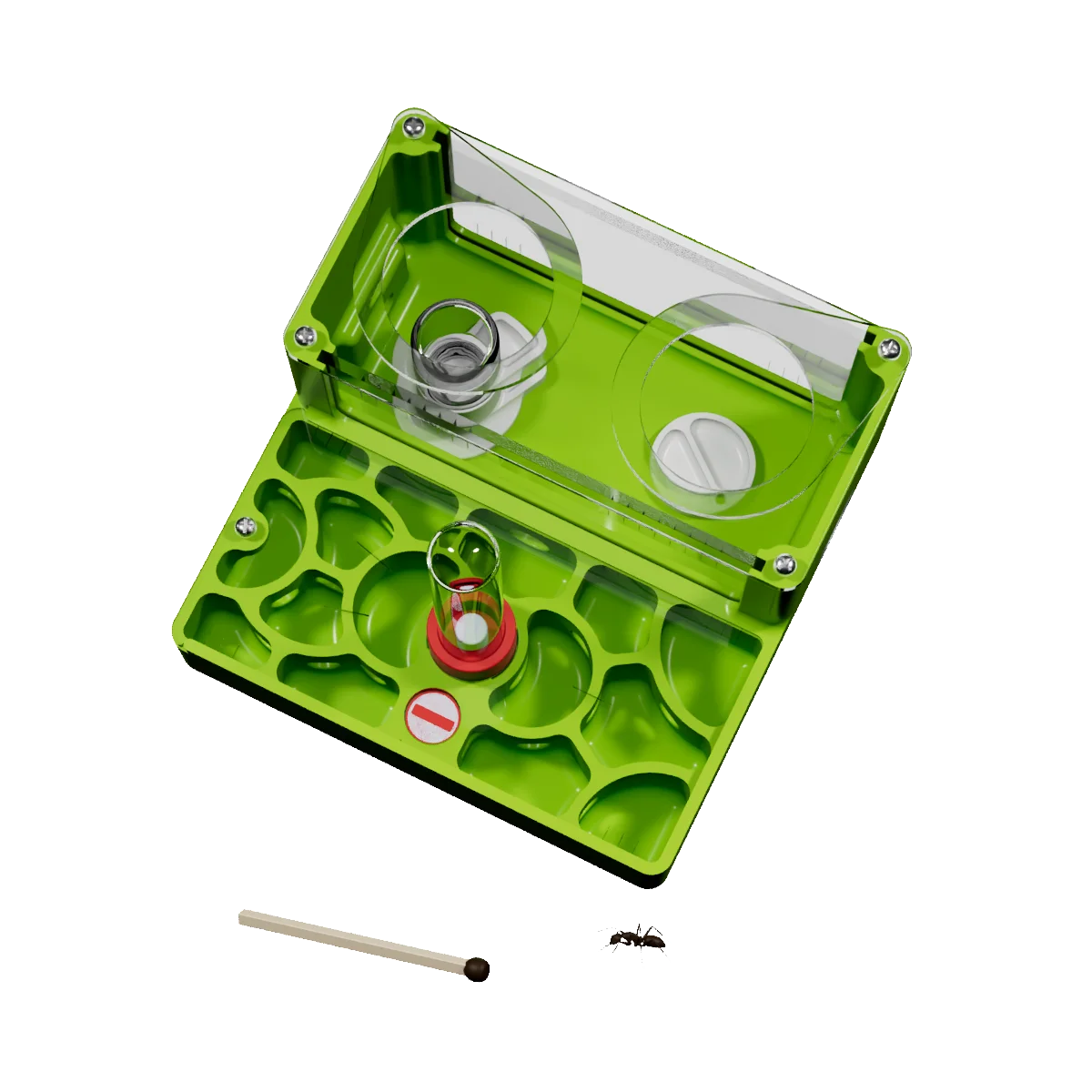 Mini formigueiro híbrido 10x10cm com design compacto