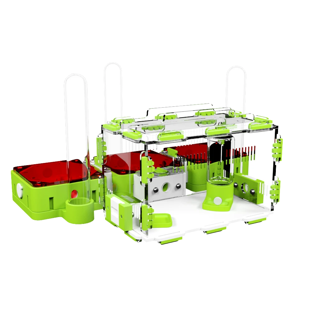 Fazenda horizontal modular com arena e 3 ninhos