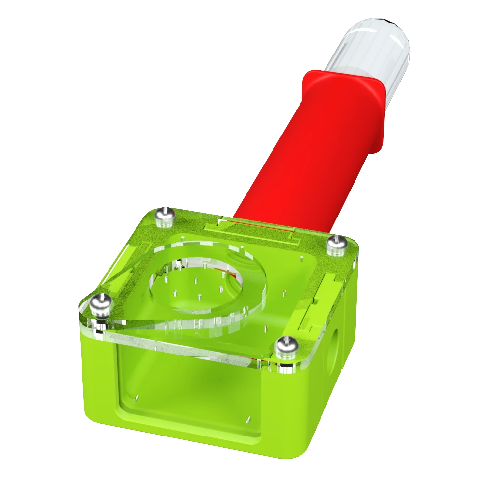 Incubadora de tubo de acrilico 16x100mm com área de alimentação quadrada